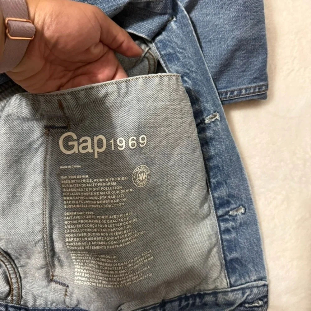 Gap Denim Jacket Women Medium Blue‎ 1969 Trucker Classic Cotton Jean Outerwear